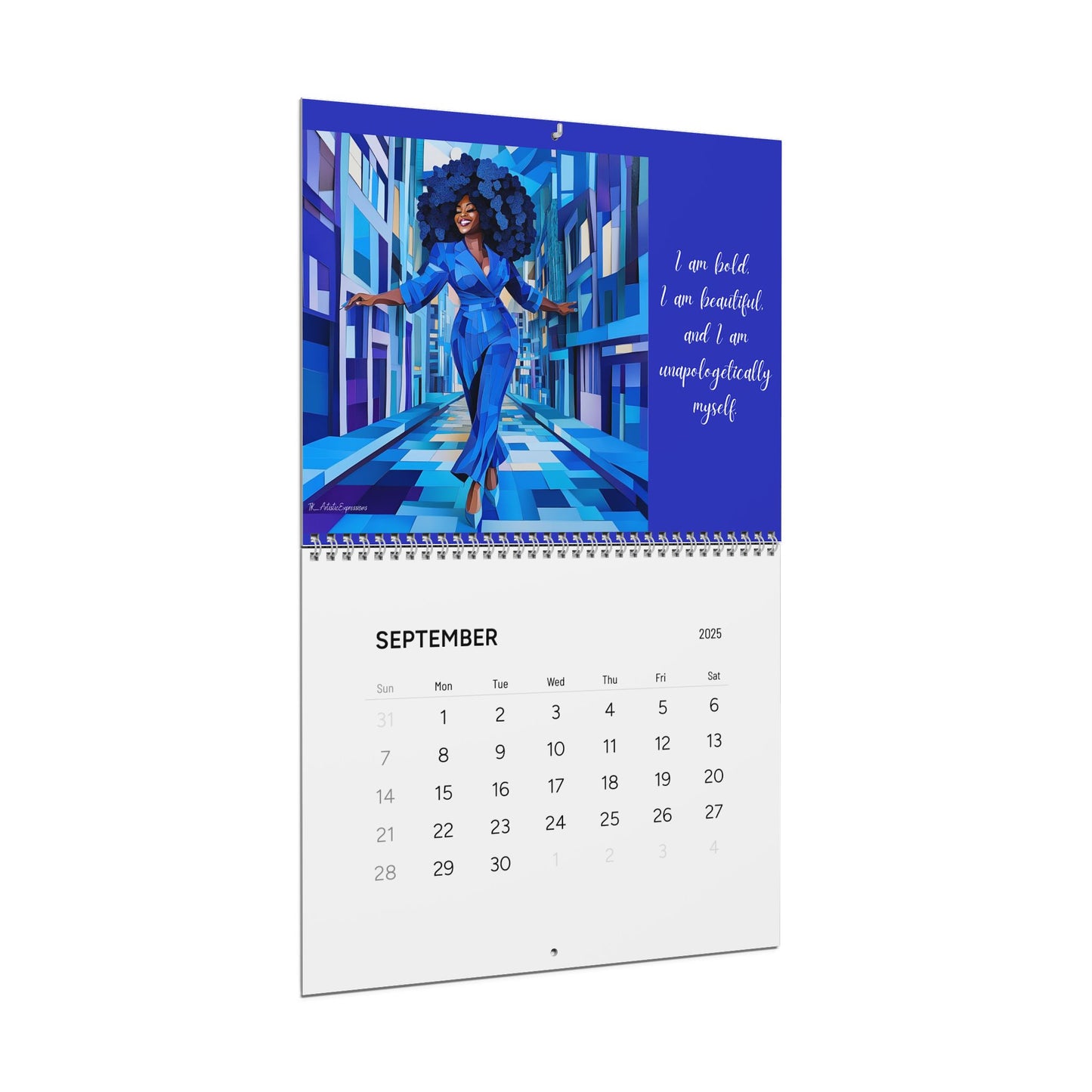I Am Affirmation Calendar Blue & White Edition