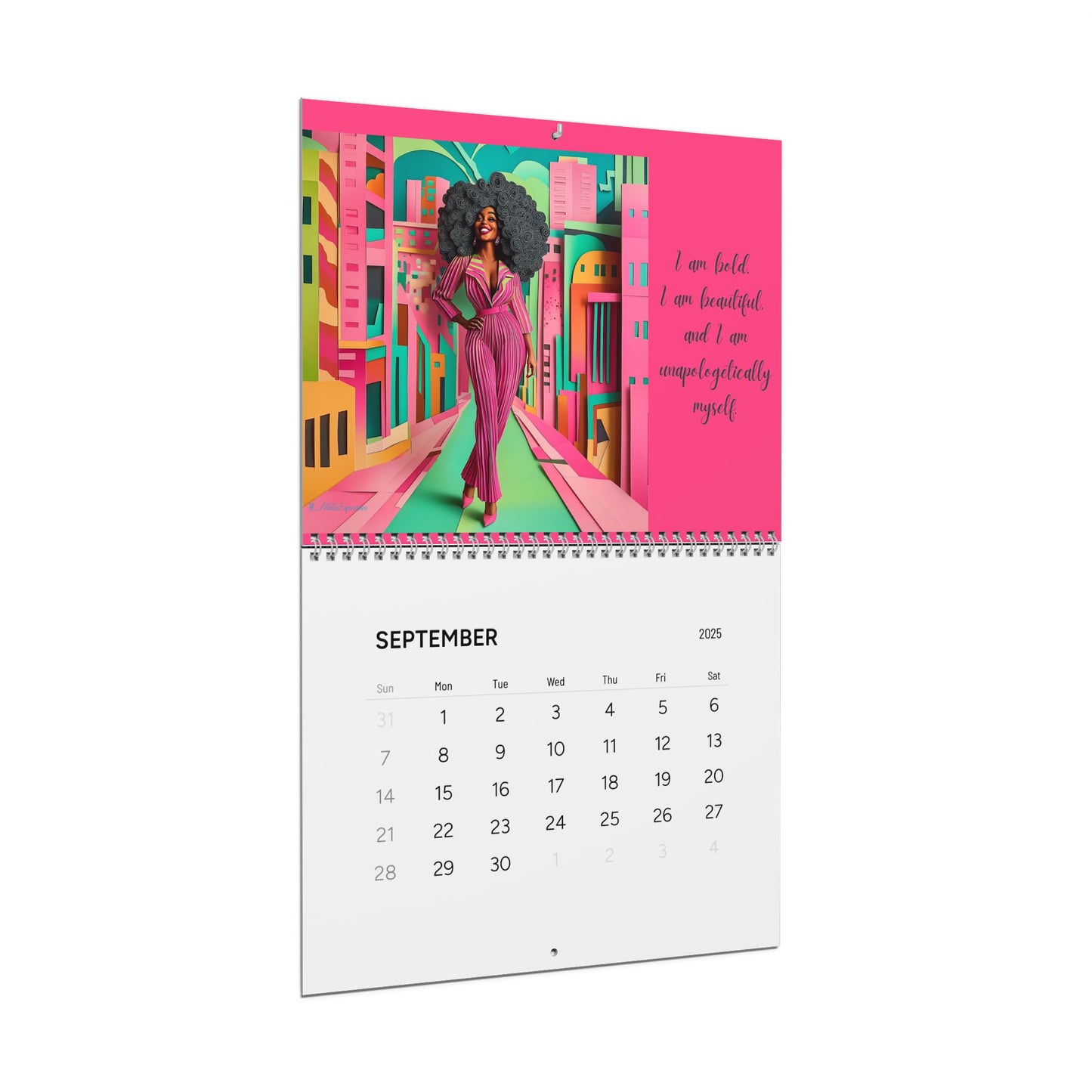 I Am Affirmation Calendar Pink and Green Edition