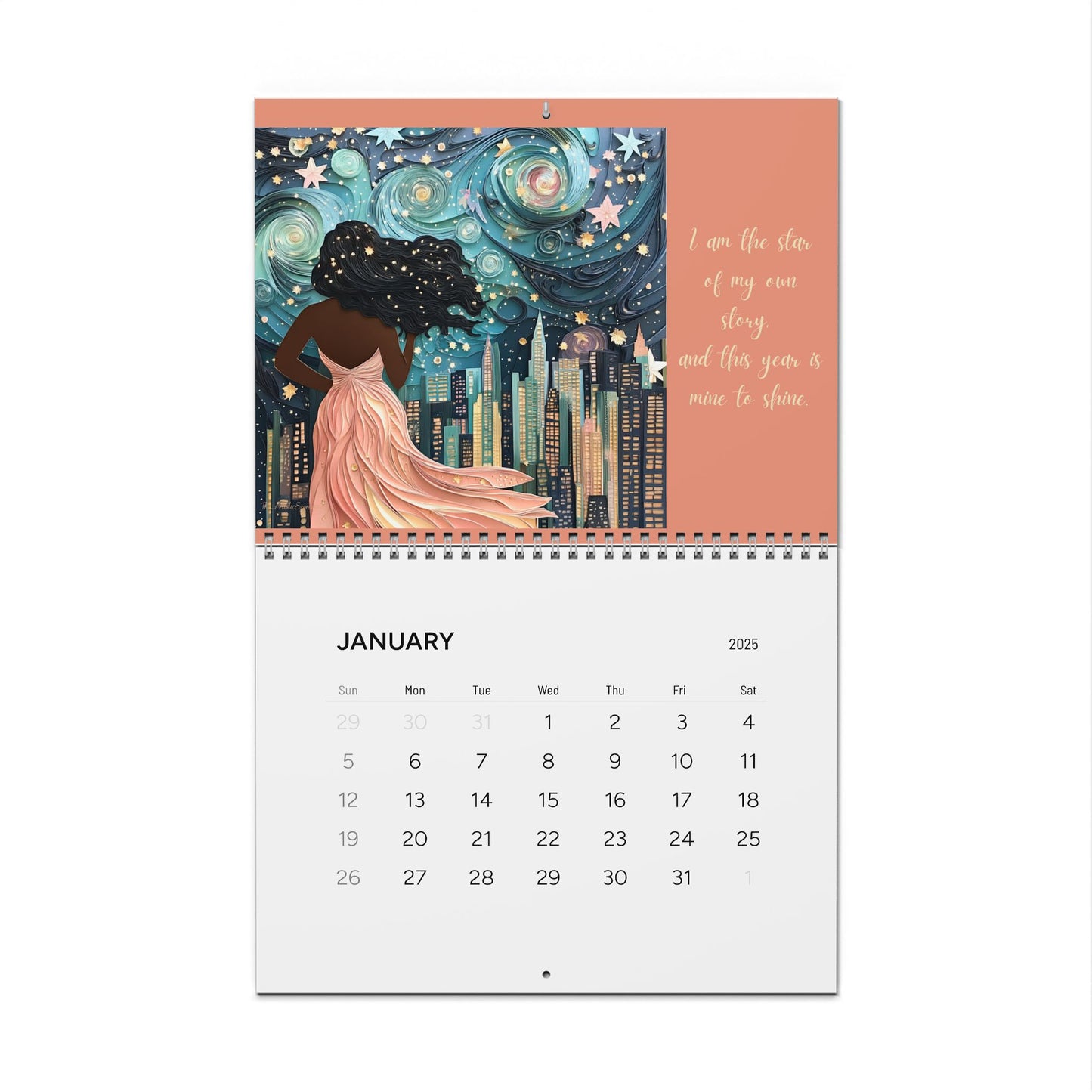 I Am Affirmation Calendar Pink and Green Edition