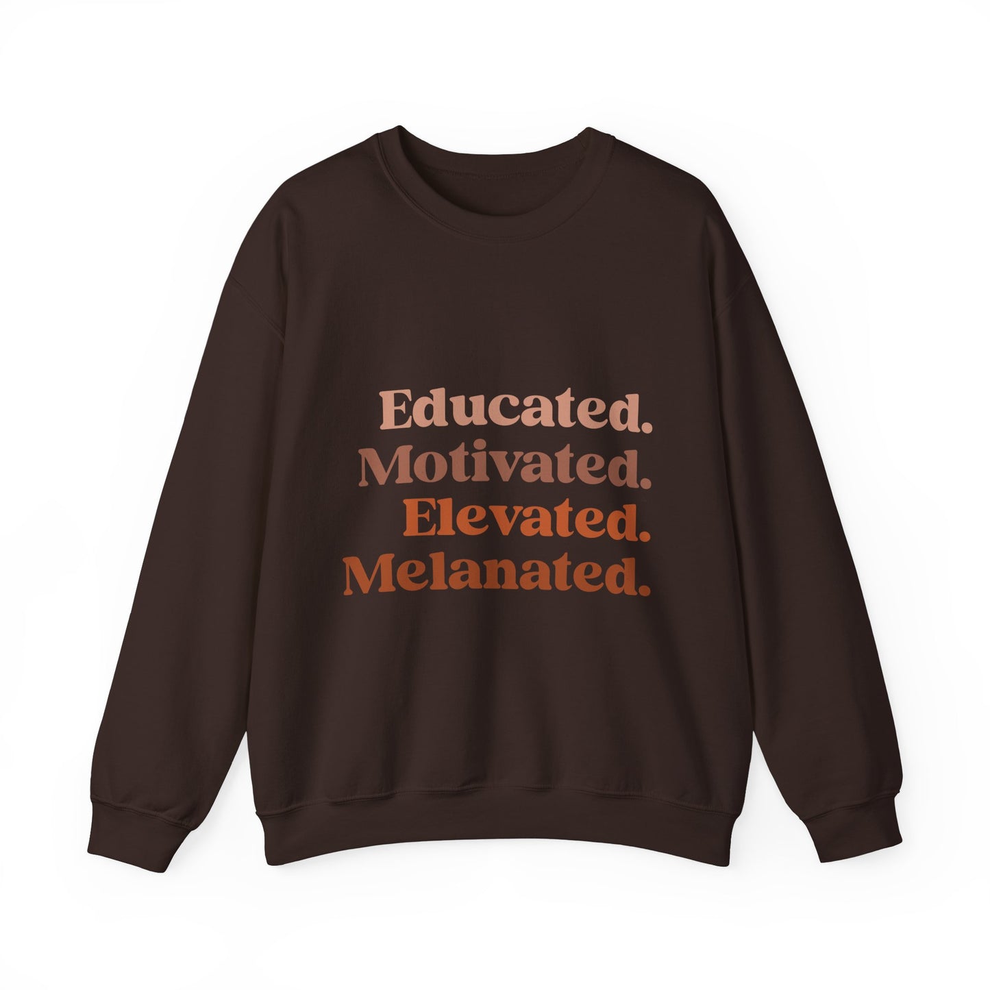 Educated, Motivated, Elevated, Melanated Sweatshirt – Empowering Black Excellence