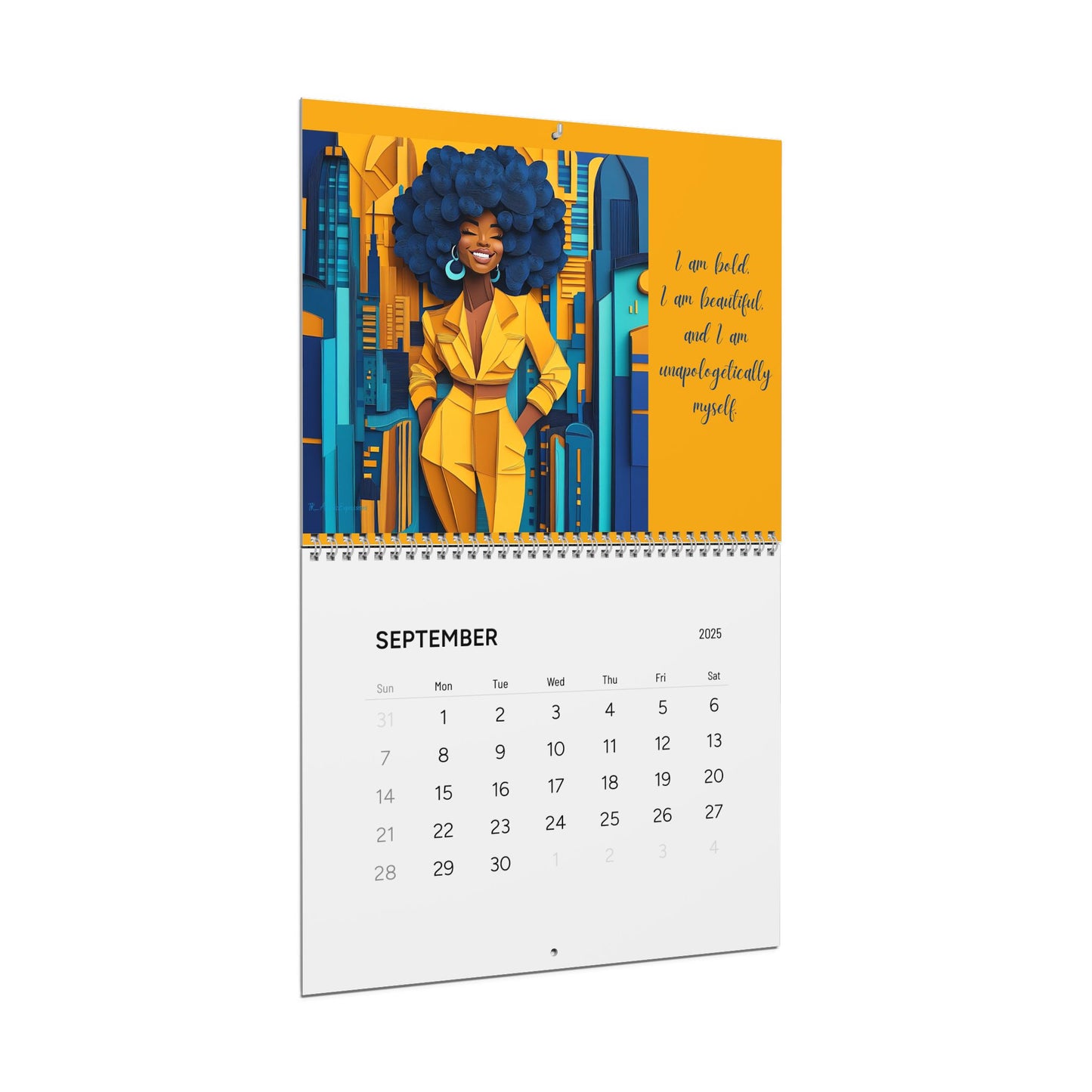 I Am Affirmation Calendar Blue & Gold Edition